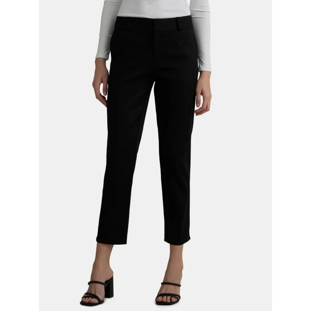 Time and Tru Women's Skinny Fit Slim Leg Black Stretch Ankle Pants NWT size 4